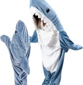 P&P Goods Haaien Onesie - Haai Deken - Hoodie Deken - Fleece Deken - 190 Cm - Blauw