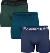MONTCHO - Dazzle Series - Boxershort Heren - Onderbroeken heren - Boxershorts - Heren ondergoed - 3 Pack - Premium Mix Forestblue - Heren - Maat L
