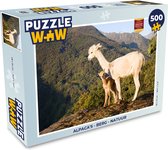Puzzel Alpaca's - Berg - Natuur - Legpuzzel - Puzzel 500 stukjes