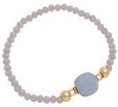 Bracelet Behave Stretch composé de perles de verre facettées avec pierre