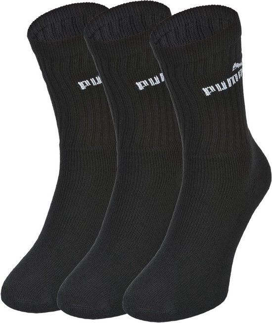 PUMA - Unisex - Maat 43 - 46 cm - Sokken voor Heren/Dames - Sport - Regular - Herensokken - ( 3 - pack ) Zwart