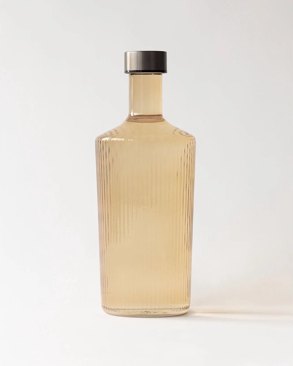 Paveau Waterflessen Waterfles 1.25 liter Schenkkan Glas Karaf Met Dop Bells Amber Beige