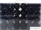 Boender Outdoor - Kerstballen Set Zwart - 100 Kunststof Kerstballen - Verschillende Afwerkingen - Ø 3/4/6 cm