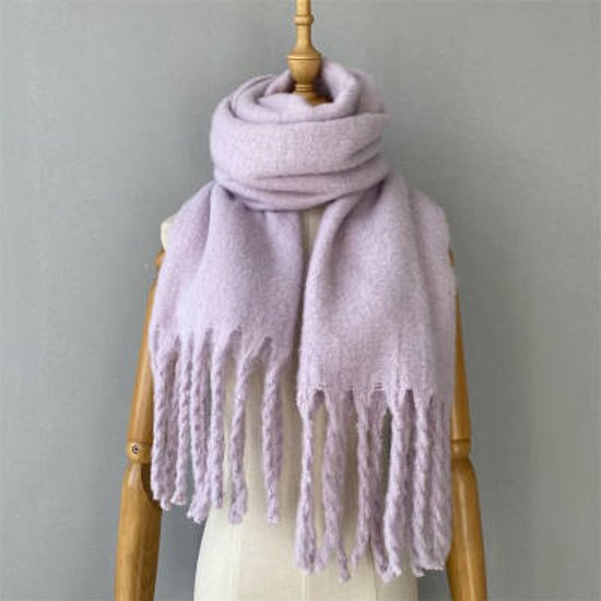 Sjaal Lavender Fluffy met franjes / chunky fluffy scarfs / accessoires dames Sjaal / wintersport fluffy sjaal / fluffy scarf