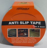 Antislip Tape - Reflecterende Midden Strip - Trappen Zelfklevende Tape - 2m x 5cm - Zwart Met Witte Reflectie Strip