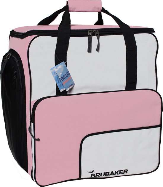 Foto: Brubaker skischoen tas snowboardschoen tas rugzak helmtas wintersport tas met apart schoenenvak 43 l roze wit