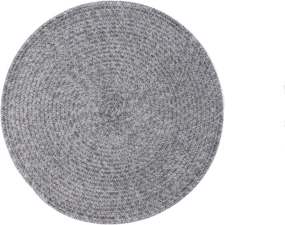 Placemat MELANGE rond, SET/6, dia 38cm,grijs