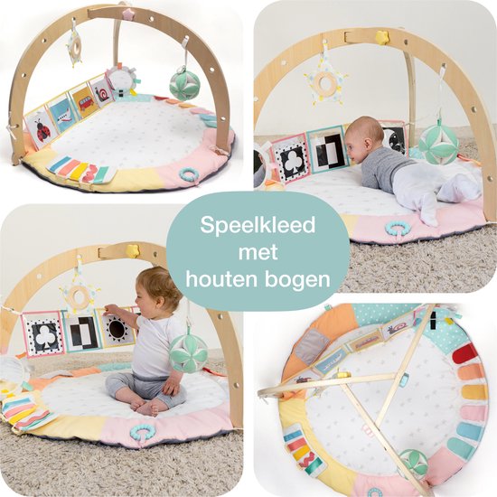 Oh My Baby® Montessori Speelkleed - Babygym met duurzame FSC Houten Bogen - Speelmat voor Baby's 0 jaar - Play Gym Speelgoed - Pasgeboren Baby Cadeau van Oh My Baby — afbeelding 4