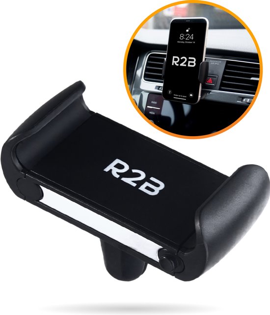 R2B Support téléphone voiture adapté à grille de ventilation - Universel - Support téléphone portable voiture - Support téléphone voiture ventilation