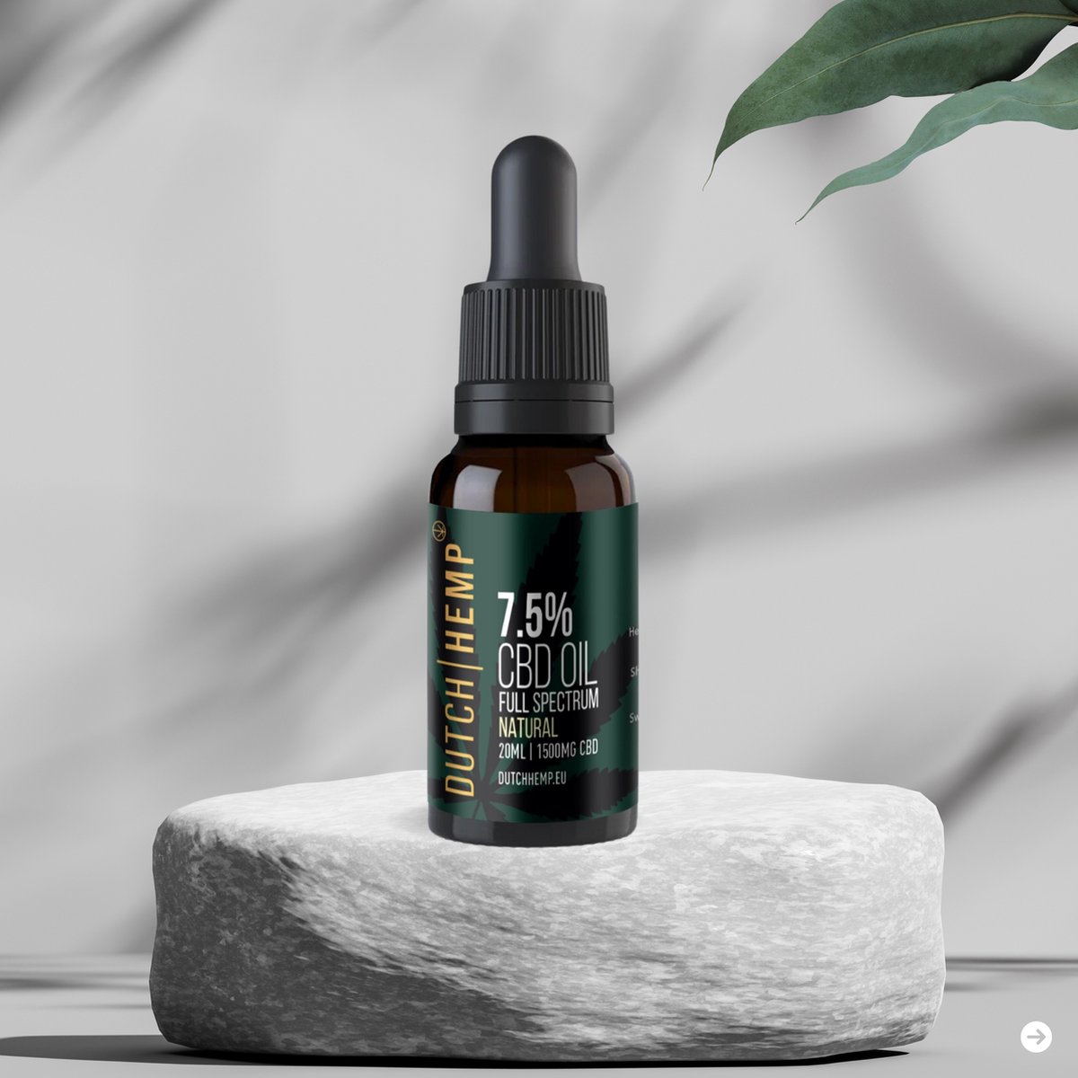 Dutch Hemp CBD-olie - 7,5% - 20 ml - Natural - Full spectrum