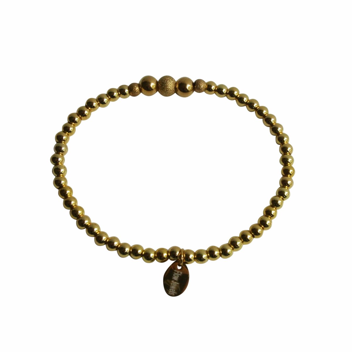 FlowJewels - armband - stainless steel - elastisch - goud kleurig