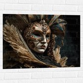 Muursticker - Masker - Carnaval - Kleuren - Gezicht - 80x60 cm Foto op Muursticker