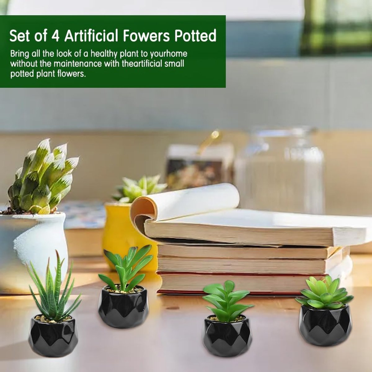 BOG 3 Stuks Kunstmatige Vetplanten - Nep Planten In Pot   Mini Plastic Decoratieve Nepplanten   Kunstplanten In Keramische Pot 1184746498