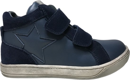 Naturino - Clay Star - mt 28 - 2 velcro's ster lederen hoge sneakers - blauw