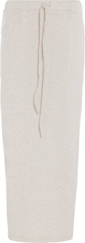 Knit Factory Lily Rok - Dames rok - Midi-rok - Rechte rok - Kokerrok - Met steekzakken - Reikend tot kuithoogte - Beige - S