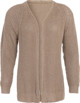 Knit Factory Daisy Short Knitted Women's Cardigan - Cardigan printemps-été - Cardigan pour femme fabriqué à partir de 80% de coton recyclé - Lin - 40/42