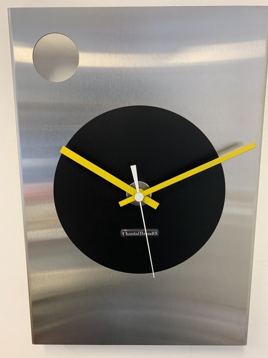 Horloge murale CHANTALBRANDO CYCLOP == ARGENT & BLACK == DESIGN MODERNE = NOIR & ARGENT