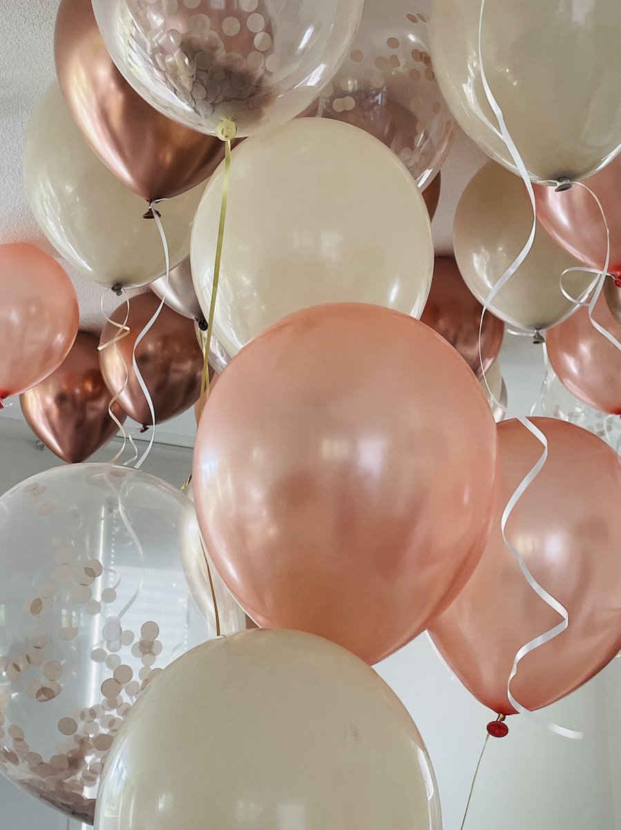 Luna Balunas Glam Tan Rosé Goud Latex Ballonnen Champagne Goud 50 St. Communie Geslaagd Verjaardag Decoratie Versiering - Eco friendly FSC — afbeelding 4