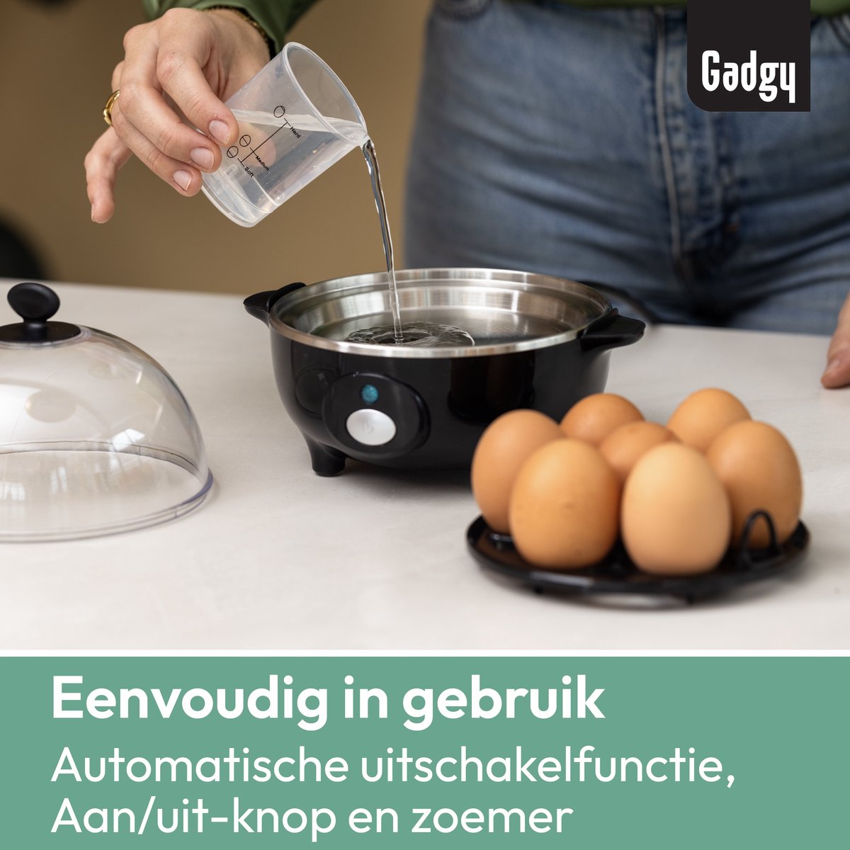Gadgy Eierkoker Elektrisch - 7 Eieren – Koken, Pocheren, Roerei, Omelet – Vaatwasbestendig - Eikoker — cadeau in Eten & Drinken - foto 6