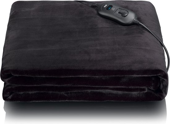 Melissa 16760052 - Elektrische Fleece Deken met Oververhittingsbeveiliging - 180x130 cm - Zwart