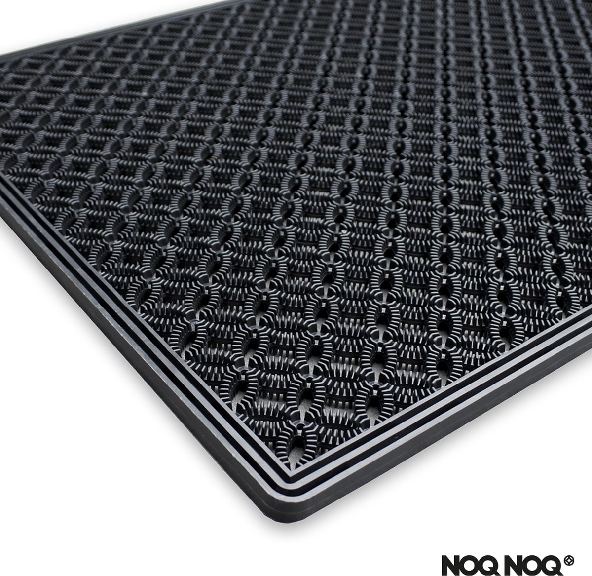 NOQNOQ - deurmat - buitenmat | Antislip | Zwart | 39x69 cm | 100% recycleerbaar - 30% gerecycleerd materiaal