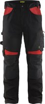 Blaklader Pantalon de travail sans poches à clous 1556-1860 - Zwart/ Rouge - D116