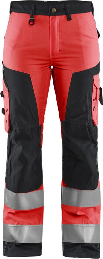 Blaklader Pantalon de travail pour femmes High Vis sans poches à clous 7155-1811 - High Vis Red/ Zwart - C48