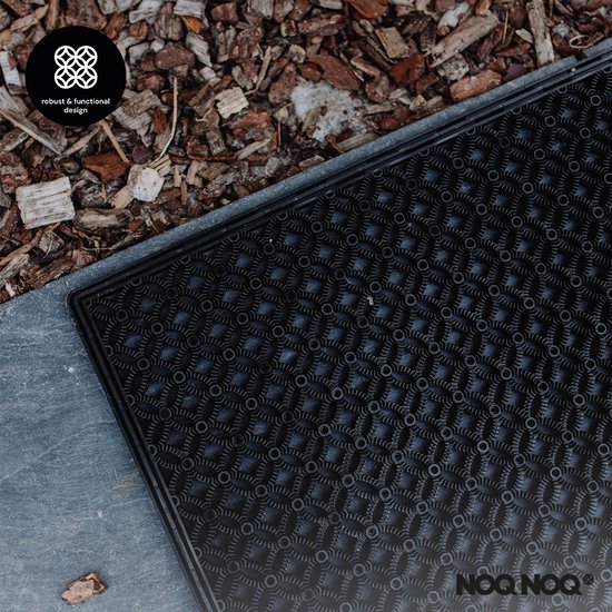 Tapis multifonctionnel - paillasson - tapis d'entrée | Dedans dehors | Antidérapant | 39x69 cm | Noir | Respectueux de l'environnement