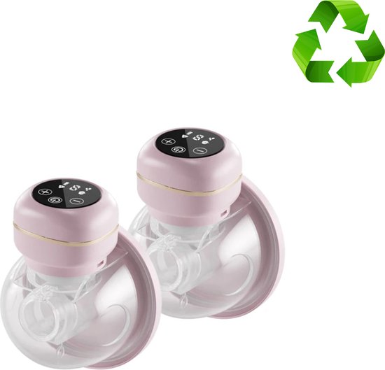 Enkele elektrische kolf - Handsfree borstkolf – Dubbele borstkolf elektrisch – 2 stuks - Draadloos – Borstvoeding – Handmatig bedienbaar - Moderne kolf – 26mm Siliconen flens – 150ml capiciteit – 3 modes – Baby’s – Roze