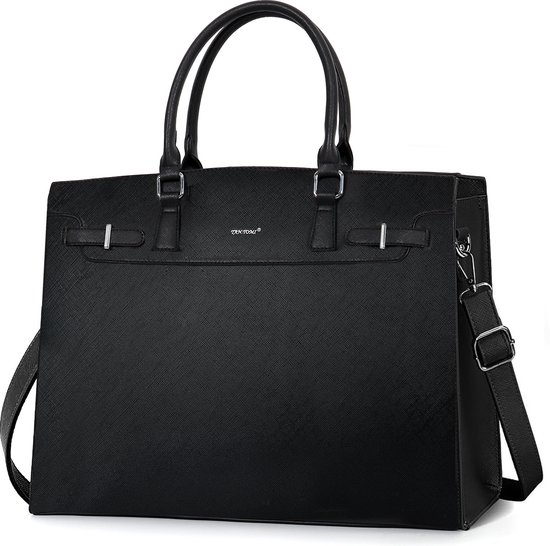 Foto: Tan tomi dames handtassen dames tas shopper met rits 15 6 inch laptoptas handtas schooltas zwart