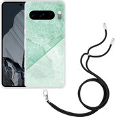 Cazy Hoesje met koord geschikt voor Google Pixel 8 Pro Green Marble