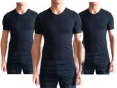 Dice mannen T-shirt 3-stuks met hoge V-hals zwart maat S
