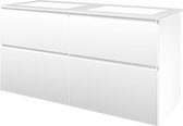 Proline polystone Elegant badmeubelset met wastafelonderkast met 4 asymmetrische lades en polystone wastafel zonder kraangat 120 x 62,5 x 46 cm, mat