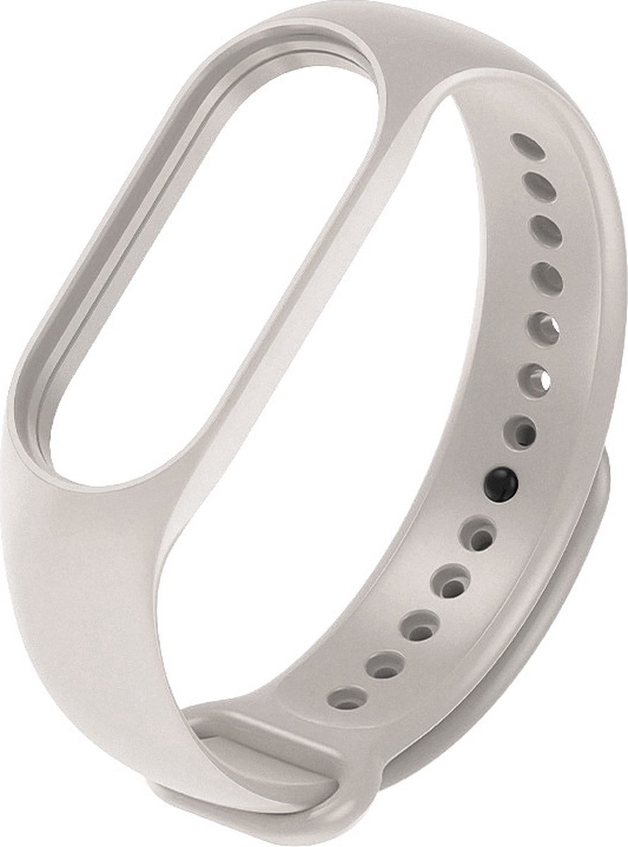 Siliconen bandje - Geschikt voor Xiaomi Mi Band 7- Beige White