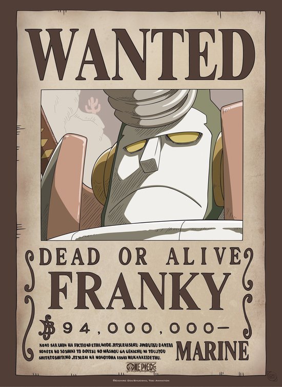 Poster One Piece Wanted Franky 38x52cm