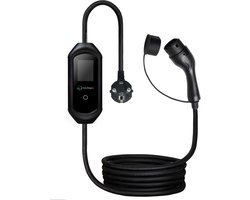 SomethingEco Mobiele Thuislader met LCD - Type 2 - 5 Meter - 8A/10A/13A/16A - Thuislader auto - Mobiele thuislader - Type 2 laadkabel - laadpaal - laadpalen - oplaadstation auto