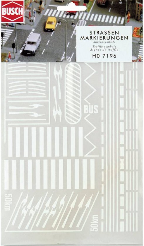 Busch - Straßenmarkierung H0 (Bu7196) - modelbouwsets, hobbybouwspeelgoed voor kinderen, modelverf en accessoires - busch