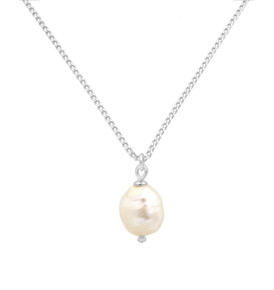 ARLIZI 2260 Collier pendentif perle d'eau douce crème - argent massif - 46 cm