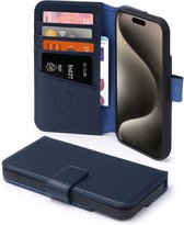 iPhone 15 Pro Max Hoesje - Luxe MobyDefend Wallet Bookcase - Blauw - GSM Hoesje - Telefoonhoesje Geschikt Voor iPhone 15 Pro Max