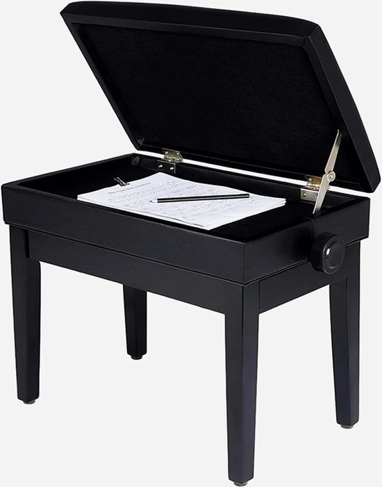 BATETTING IC-Banc de piano réglable en bois, tabouret avec rangement pour  partition de musique, siège solo noir, coussin en cuir PU, bois dur massif  - AliExpress