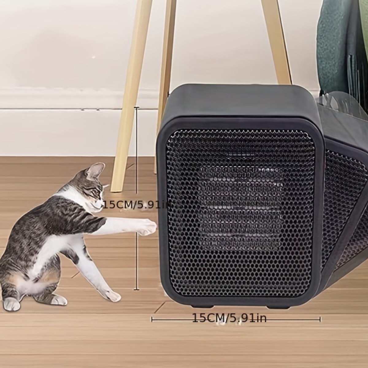 Elektrische Kachel - Haard - Heater - Mini Kachel - Kantoor - Binnen - Infrarood Verwarmingspaneel - Blauw – foto 2