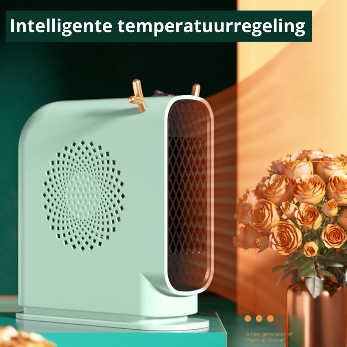 Elektrische Kachel - Haard - Heater - Mini Kachel - Winter Kachel - Infrarood Verwarmingspaneel - Geel – foto 5