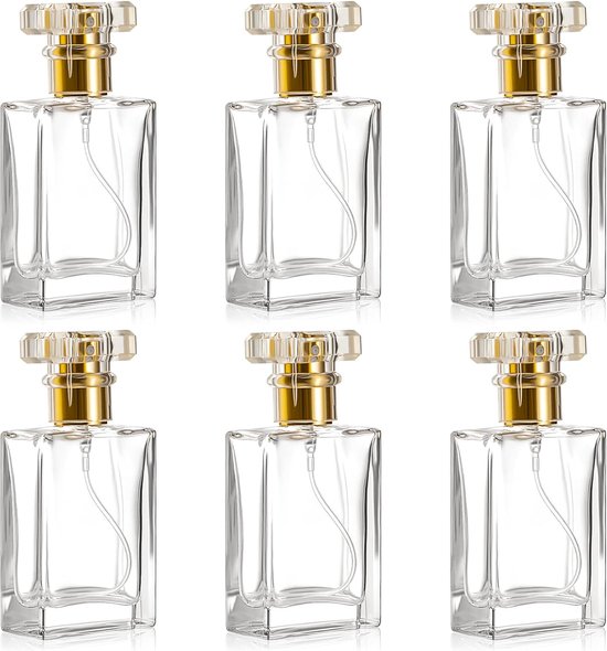 Babyflesje - Parfum glazen flessen 30 ml parfumverstuiver navulbare lege verstuiver voor parfum gezichtstoner vrouwen mannen 6 stuks goud