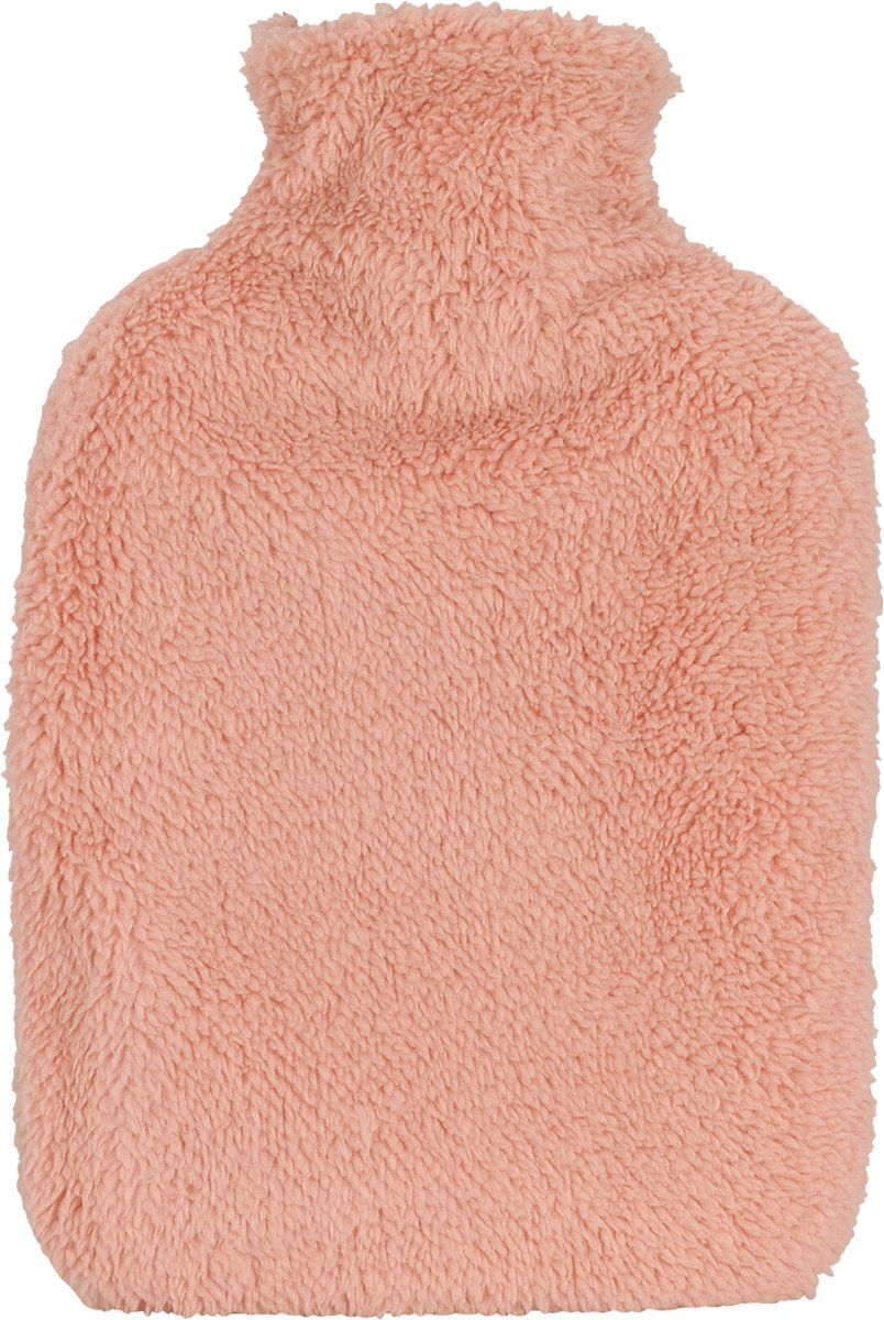 Goedkoopste H&S Collection Warmwaterkruik - met extra zachte hoes - koraalroze - 1,75L - kruik