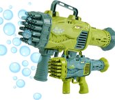 Bellenblaas pistool - Bellenblazer met vloeistof - Bubble gun - Bellenblaasmachine voor kinderen - Speelgoed - 32 gaten - Groene dinosaurus