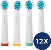 Bol.com Saaf Opzetborstels geschikt voor Oral B - 12 stuks - Elektrische Tandenborstel - Incl Kleurringetjes aanbieding