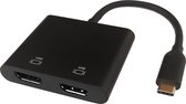 Deltaco USBC-2HDMI USB-C naar 2x HDMI Adapter - MultiStream - 2x 4K/60Hz - Zwart