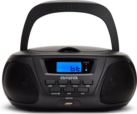Aiwa BBTU-300BK: Draagbare cd-radio met Bluetooth, USB, AUX-IN, radiotuner, speciale editie voor jongens en meisjes