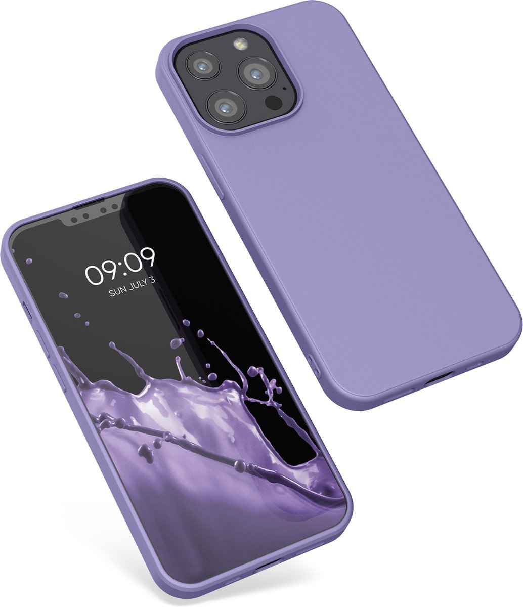 Siliconen Hoesje Geschikt voor iPhone 13 Pro - TPU/Siliconen Back Cover Lila