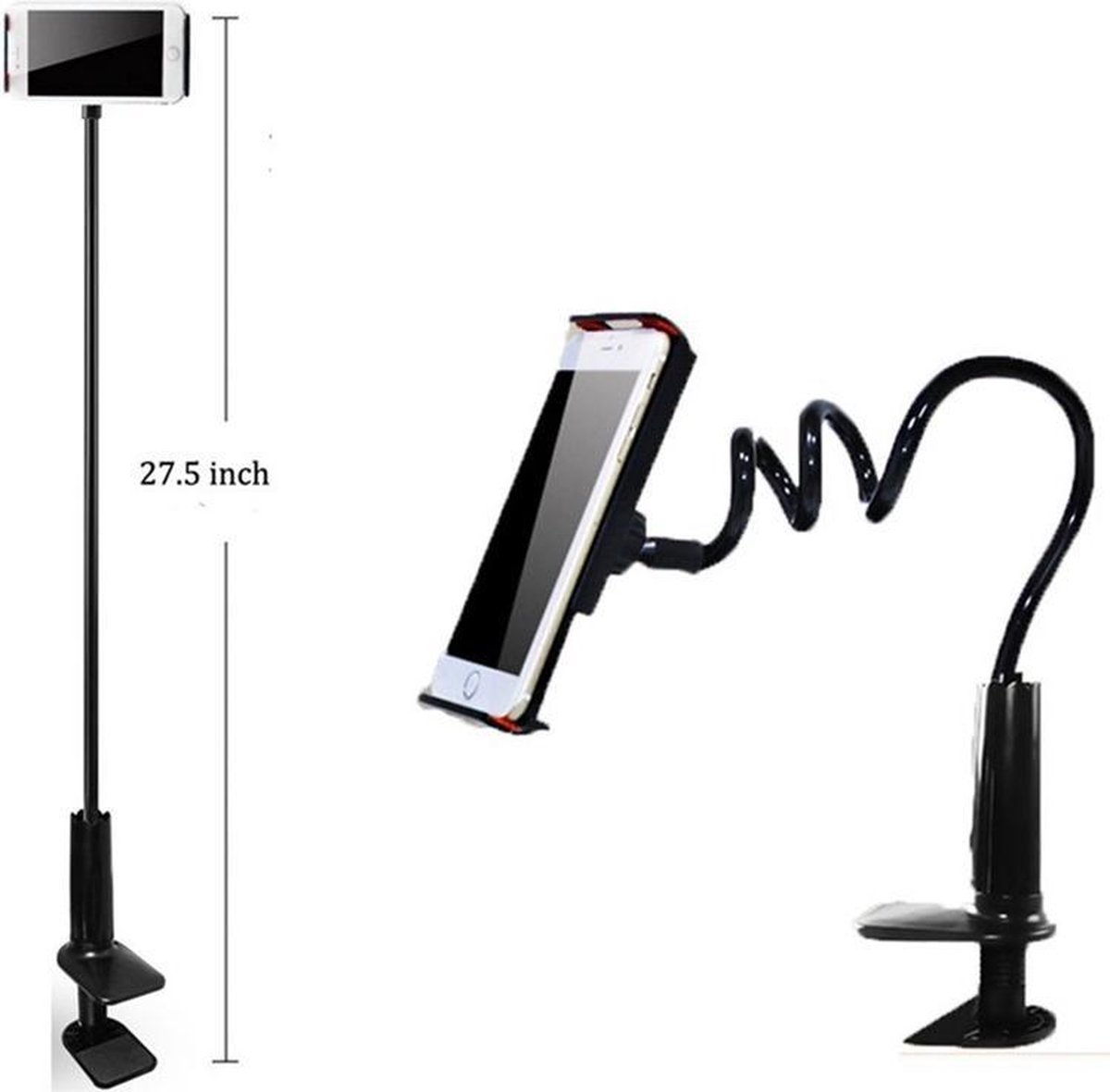 360gr. Flexible Arm iPad / iPhone Stand houder - zwart | bol.com
